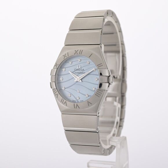 OMEGA Constellation 123.10.27.20.57.001 Blue Diamond White Gold MOP 27mm Watch - Picture 3 of 13